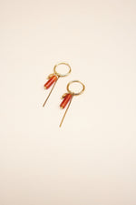 Oorbellen Club Tropicana - Goud/Rood (per stuk)